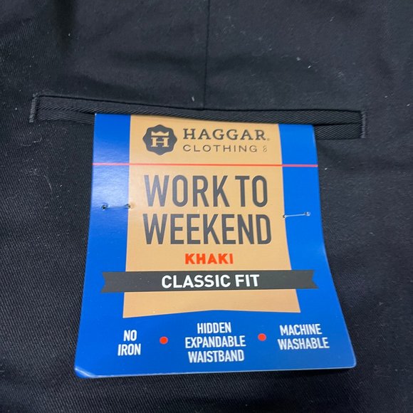 Mens Haggar Classic Fit Khaki Trousers Size 44W - Picture 4 of 5